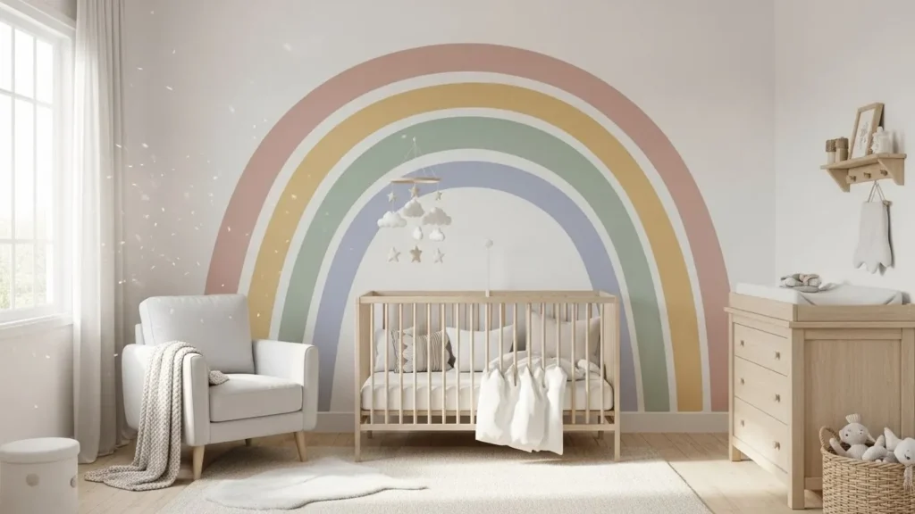 Neutral rainbow nursery decor ideas