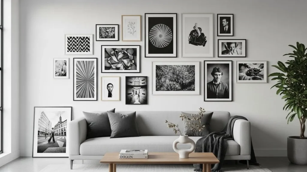black and white aesthetic wall decor