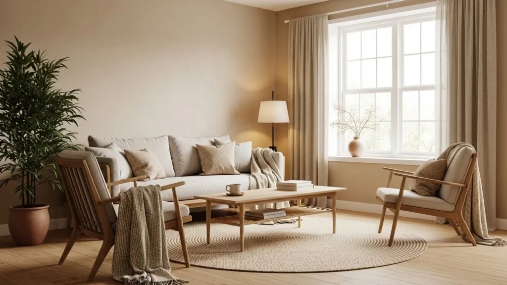 Warm minimalist home interior design idea