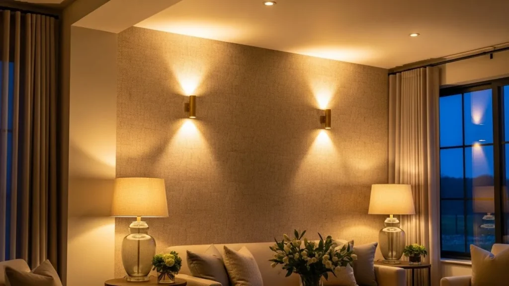 Layered lighting living room ideas