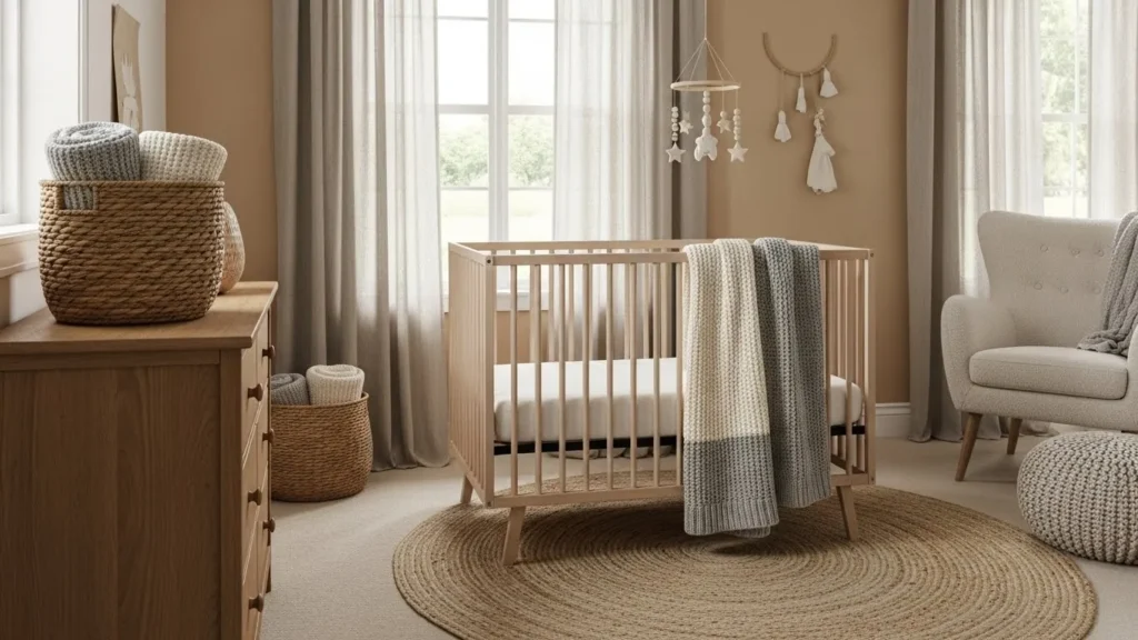 Nursery ideas using layered textures for warmth