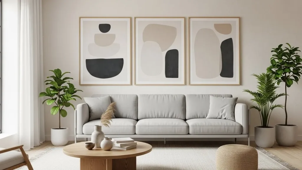 Minimalist living room gallery wall ideas