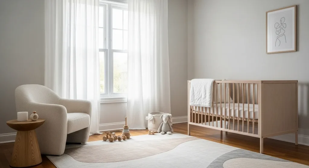 Natural light in minimalist nursery design