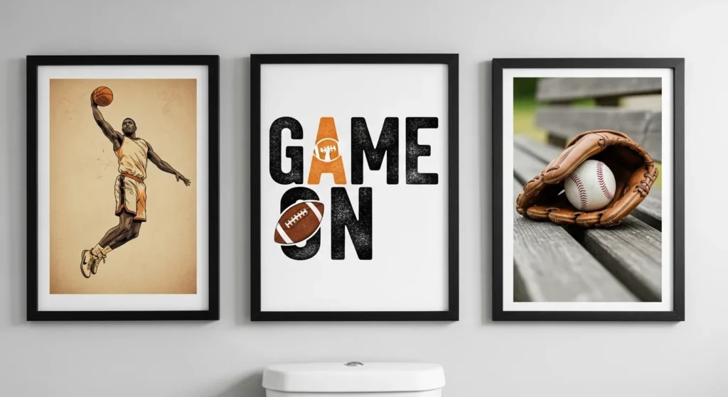 : Wall art ideas for boys bathroom