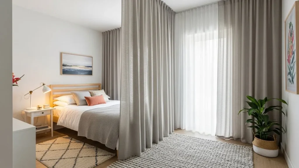 Curtain hanging ideas for small bedrooms to increase height