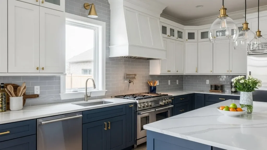 Navy blue kitchen cabinet color idea