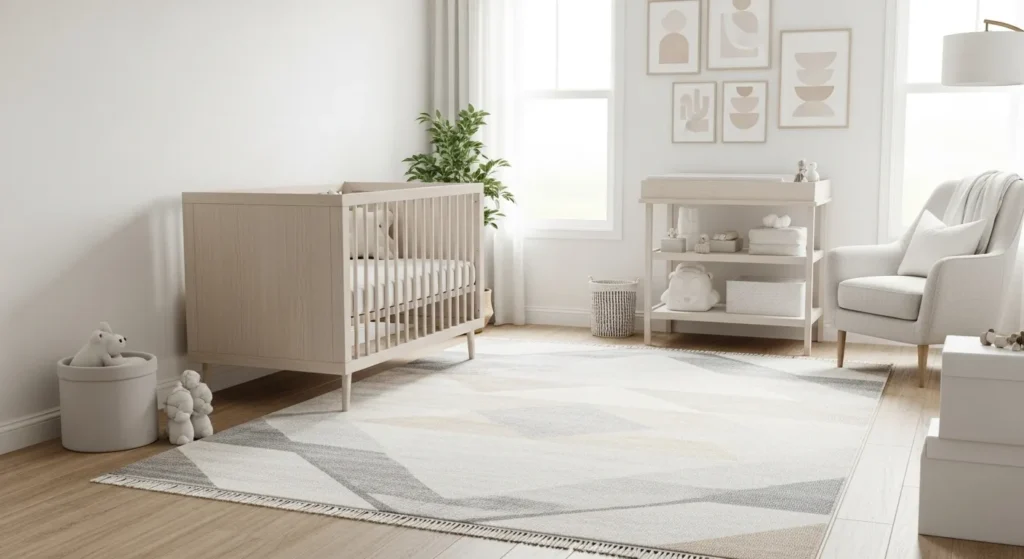 Statement piece in minimalist nursery design