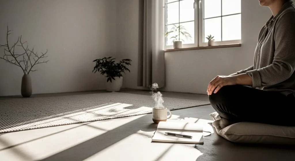 Decluttering mindset focused on calm and intention 