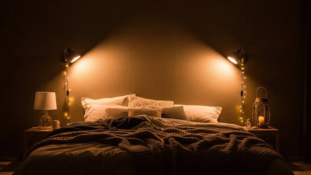 Romantic bedroom with textured accent wall