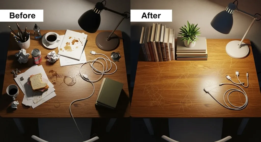 Seeing visual progress while cleaning when depressed