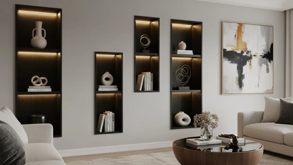 built in wall niche decor ideas