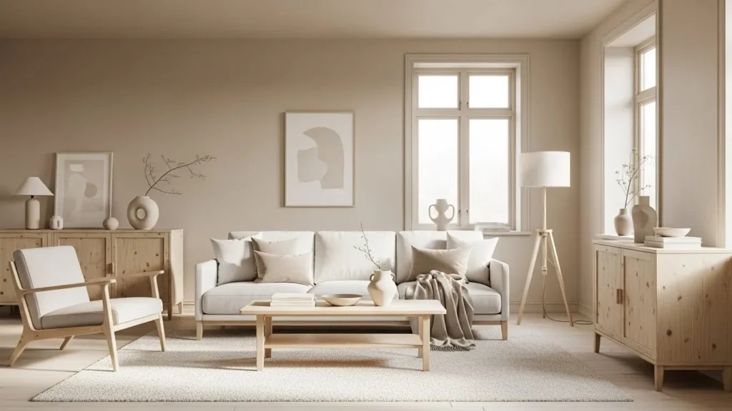 Neutral color palette in minimalist home decor