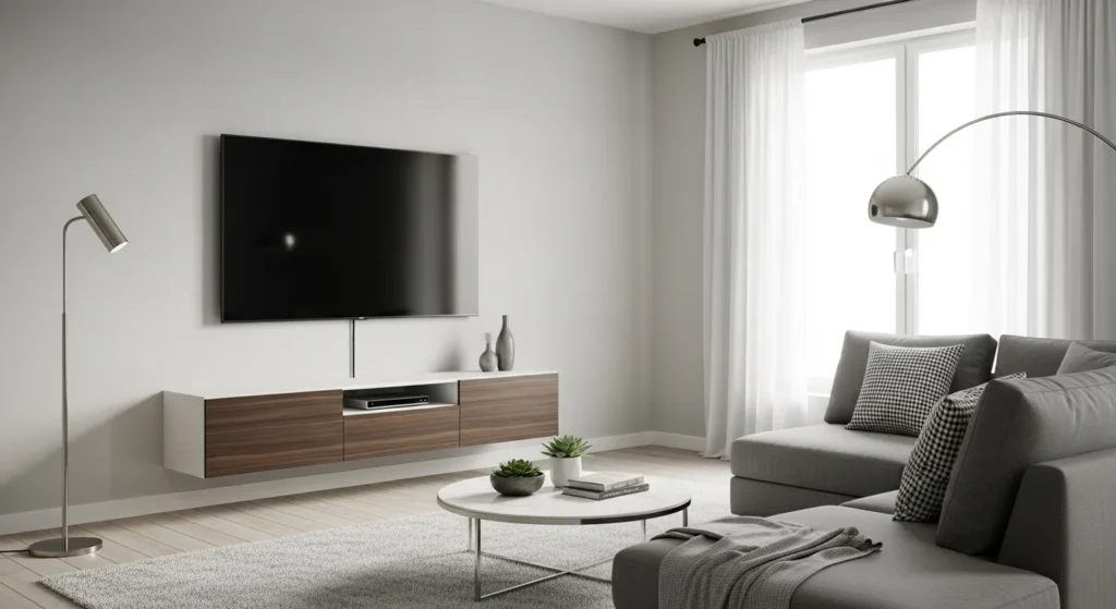 Modern technology integration in contemporary living room