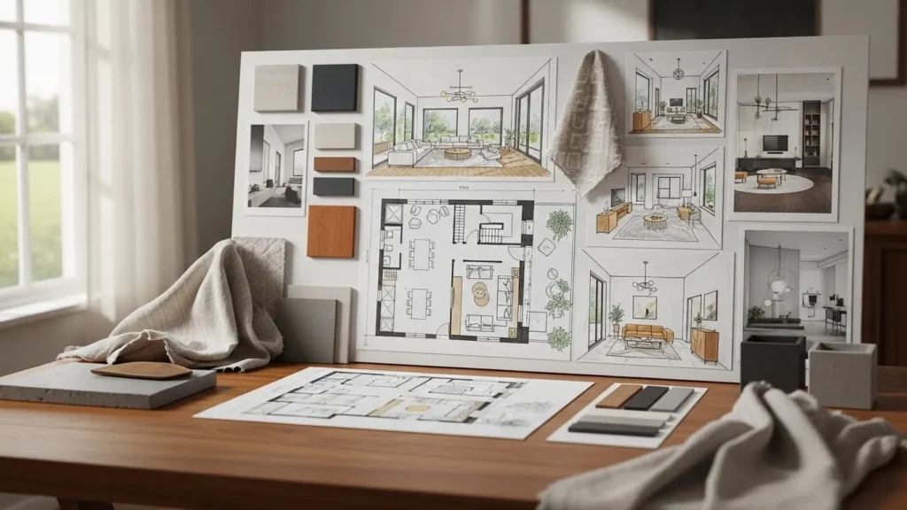 Design your dream house vision board with layout and color ideas