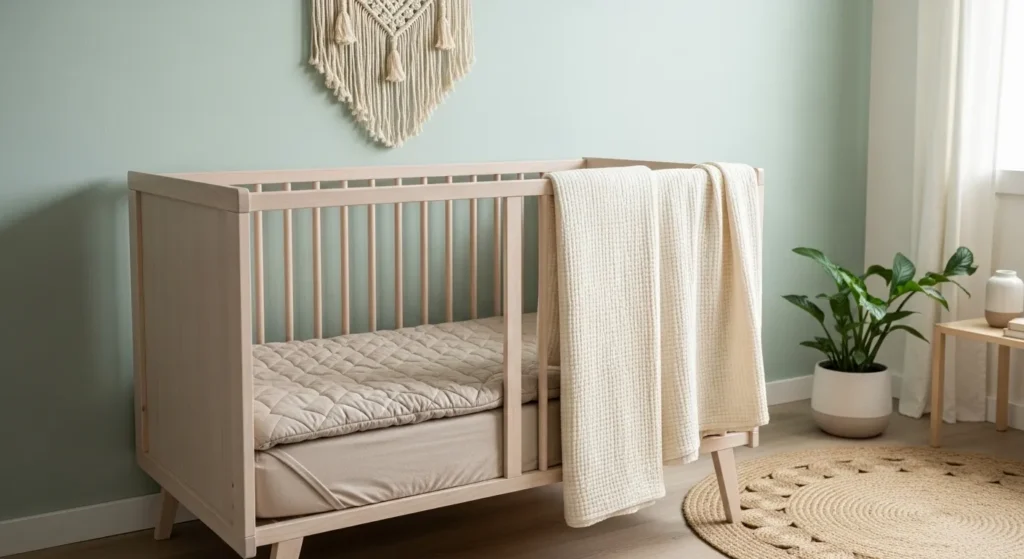 Simple bedding for minimalist nursery
