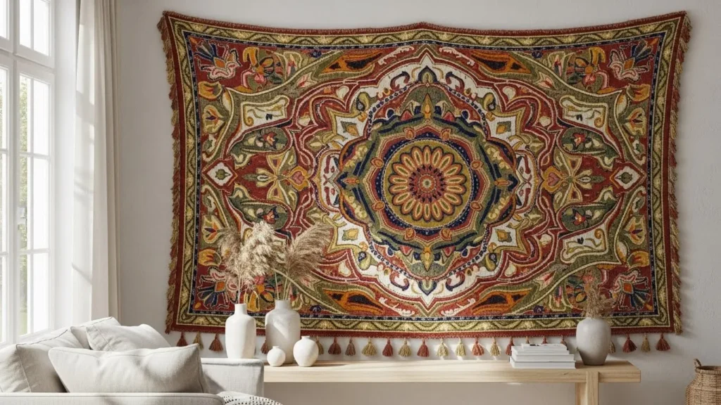 Statement wall hanging in boho decor