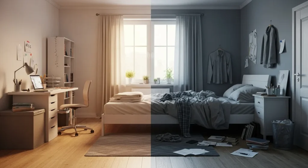 Letting go of perfection while cleaning during depression