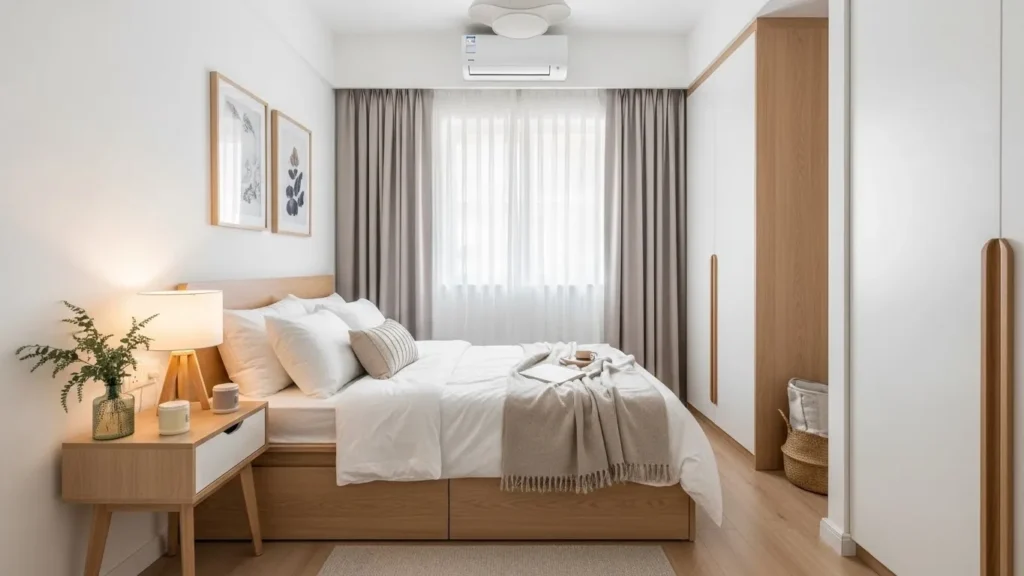 Light color small bedroom ideas that make rooms look bigger