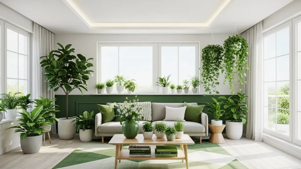 Indoor plants used in home interior design