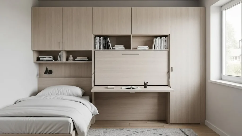 Fold-down desk ideas for small bedrooms