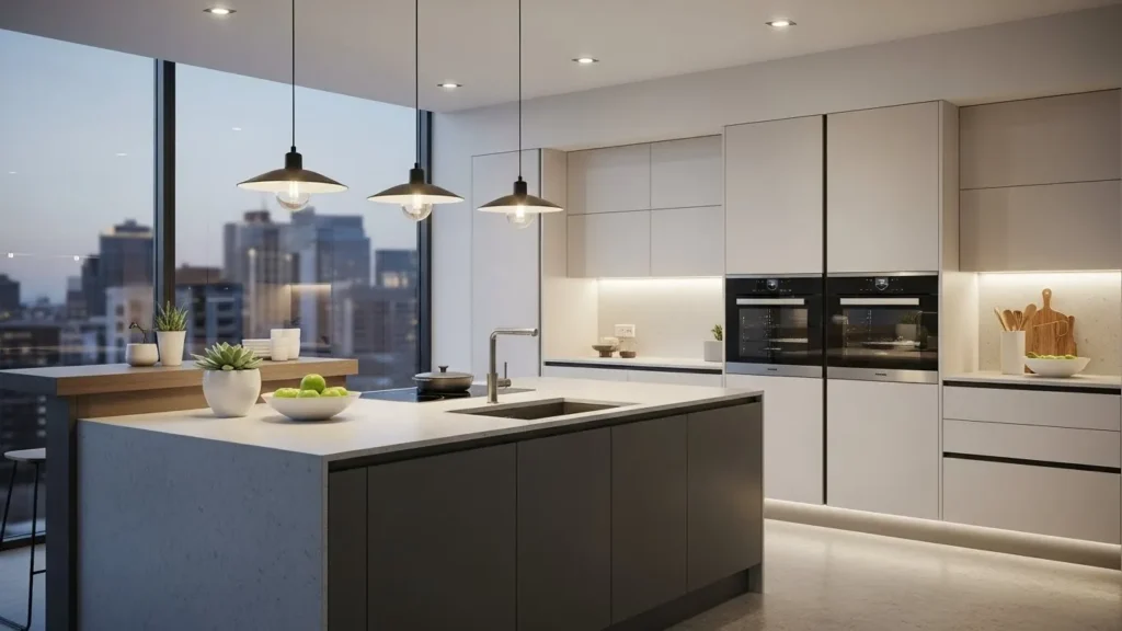 Handleless Modern Kitchen Cabinets
