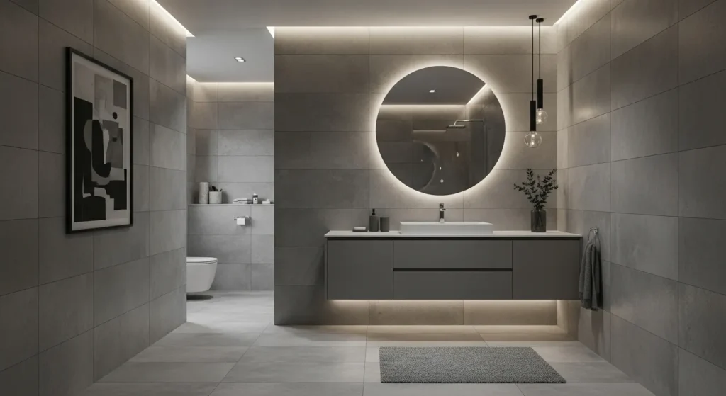 All gray bathroom design