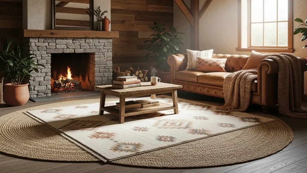 Rustic home decor with jute and wool rugs