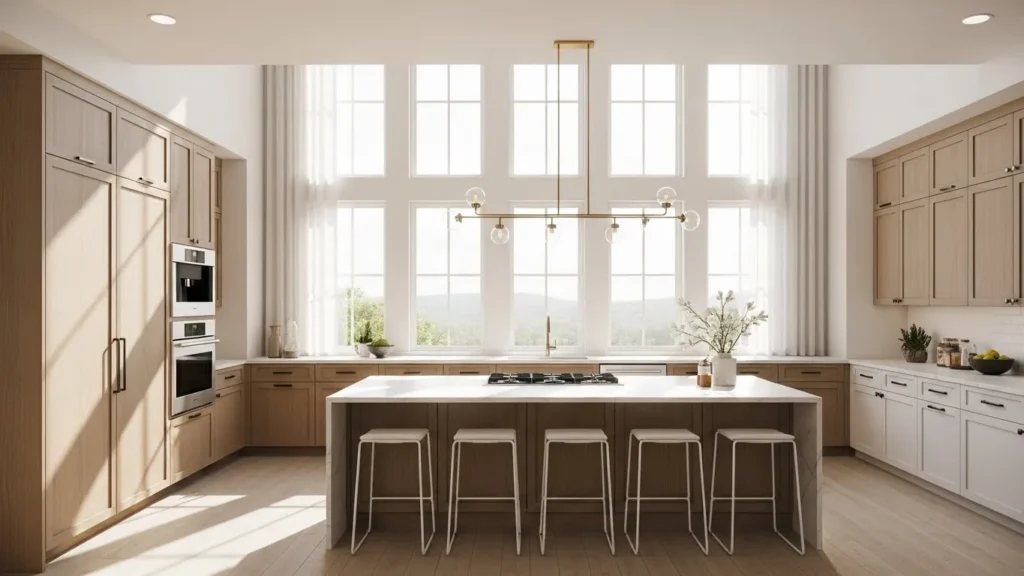 Open kitchen with abundant natural light