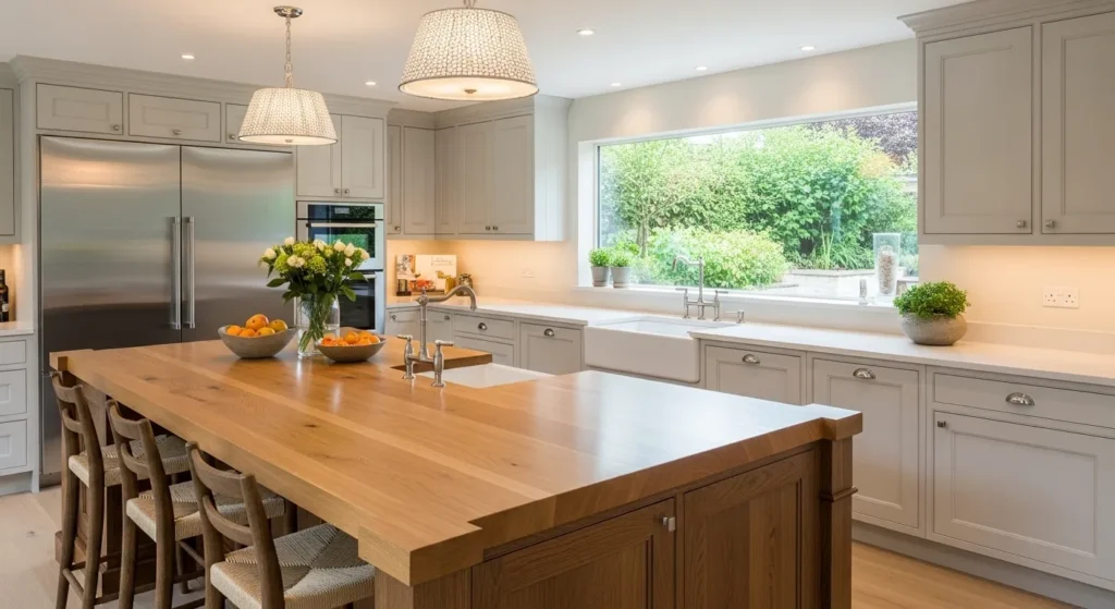 Oak kitchen island