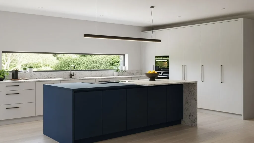 Bold color modern kitchen island