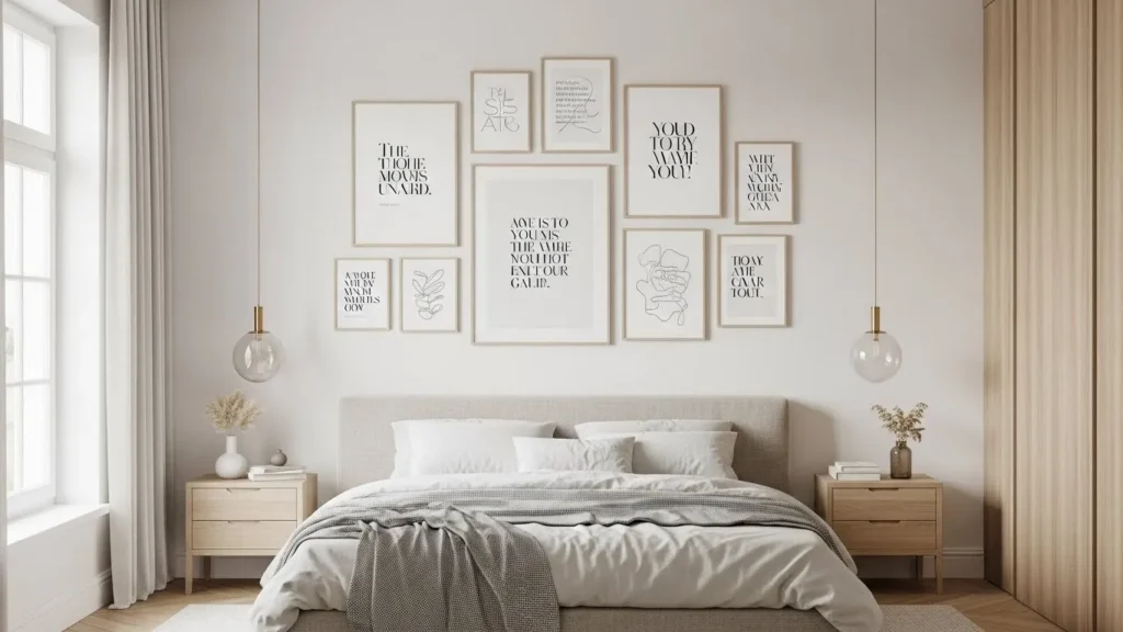 Small bedroom gallery wall ideas