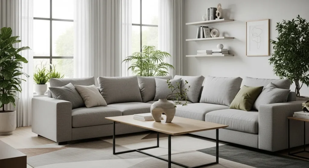 Organized and clutter-free living room