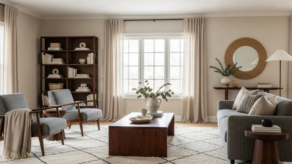 Modern organic decor using light and dark contrast