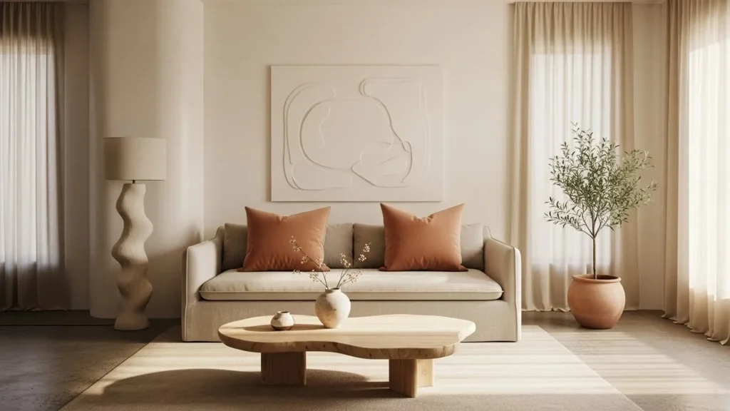 Minimal modern organic decor with meaningful accessories