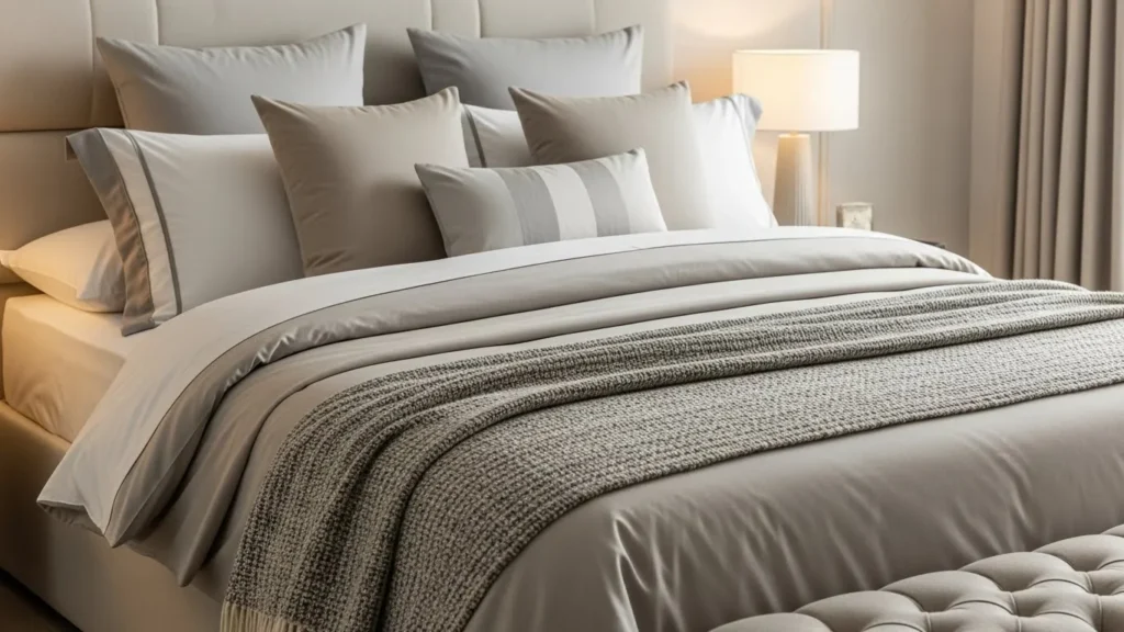 Neutral Bedding DIY Decor