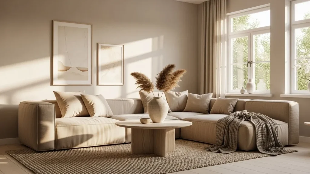 Warm Neutral Modern Organic Living Room