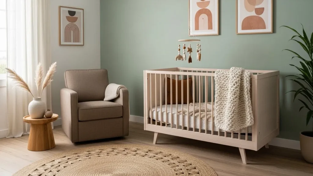 Gender-neutral nursery ideas with warm earthy tones