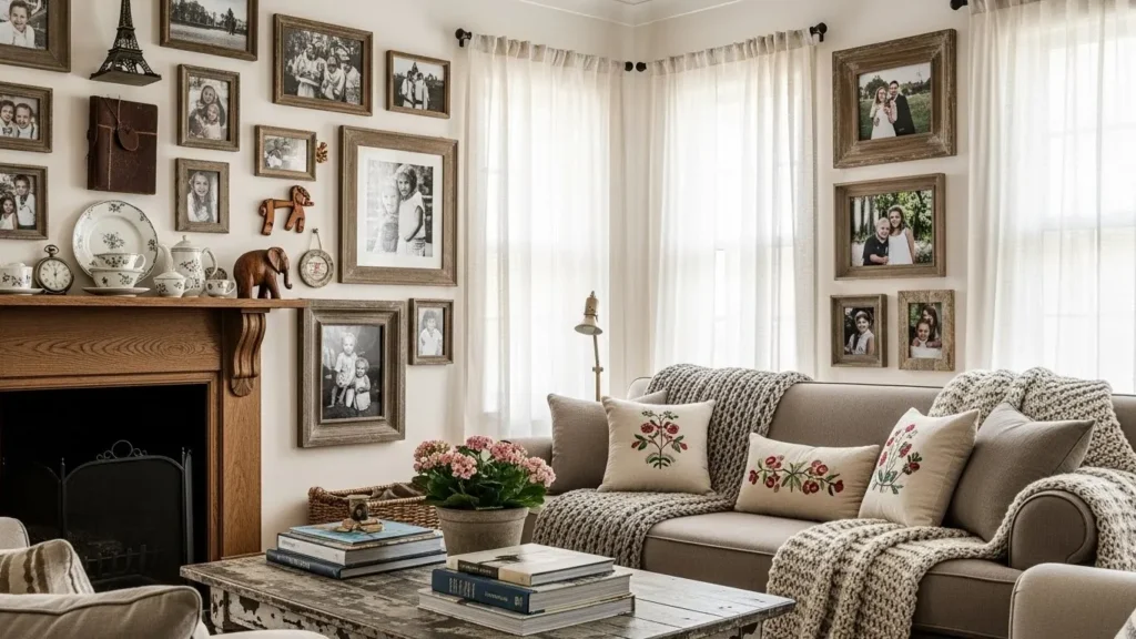 Rustic home decor with personal and meaningful accessories