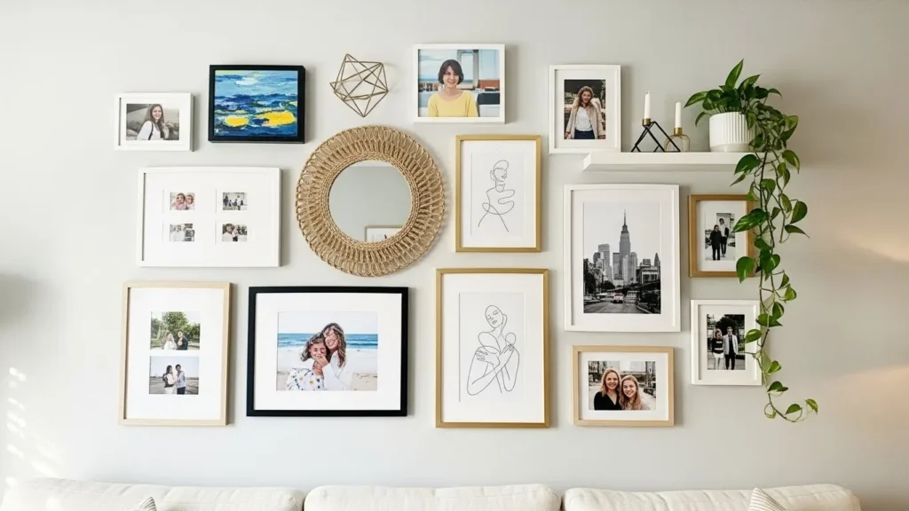 Personalized wall art in dream house interior