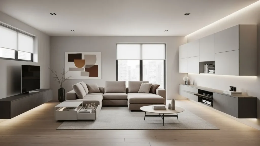 Modern living room storage solutions