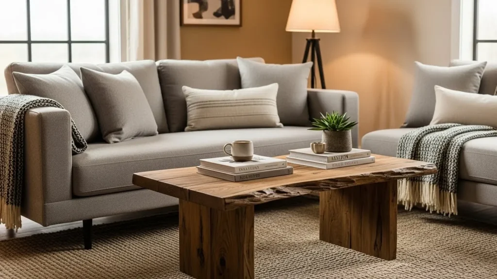 Rustic home decor blending vintage and modern elements