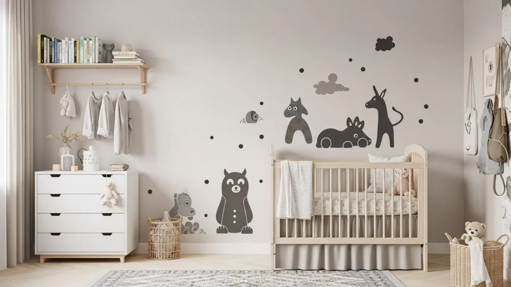 Nursery ideas using peel and stick wall decals