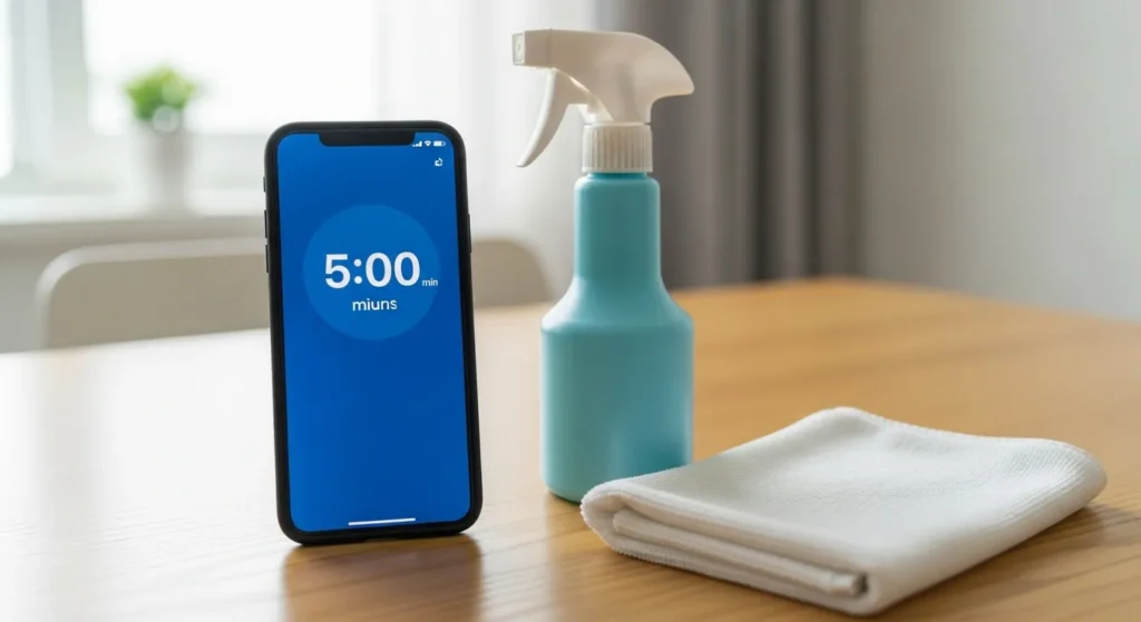 Using the five-minute rule to clean when depressed