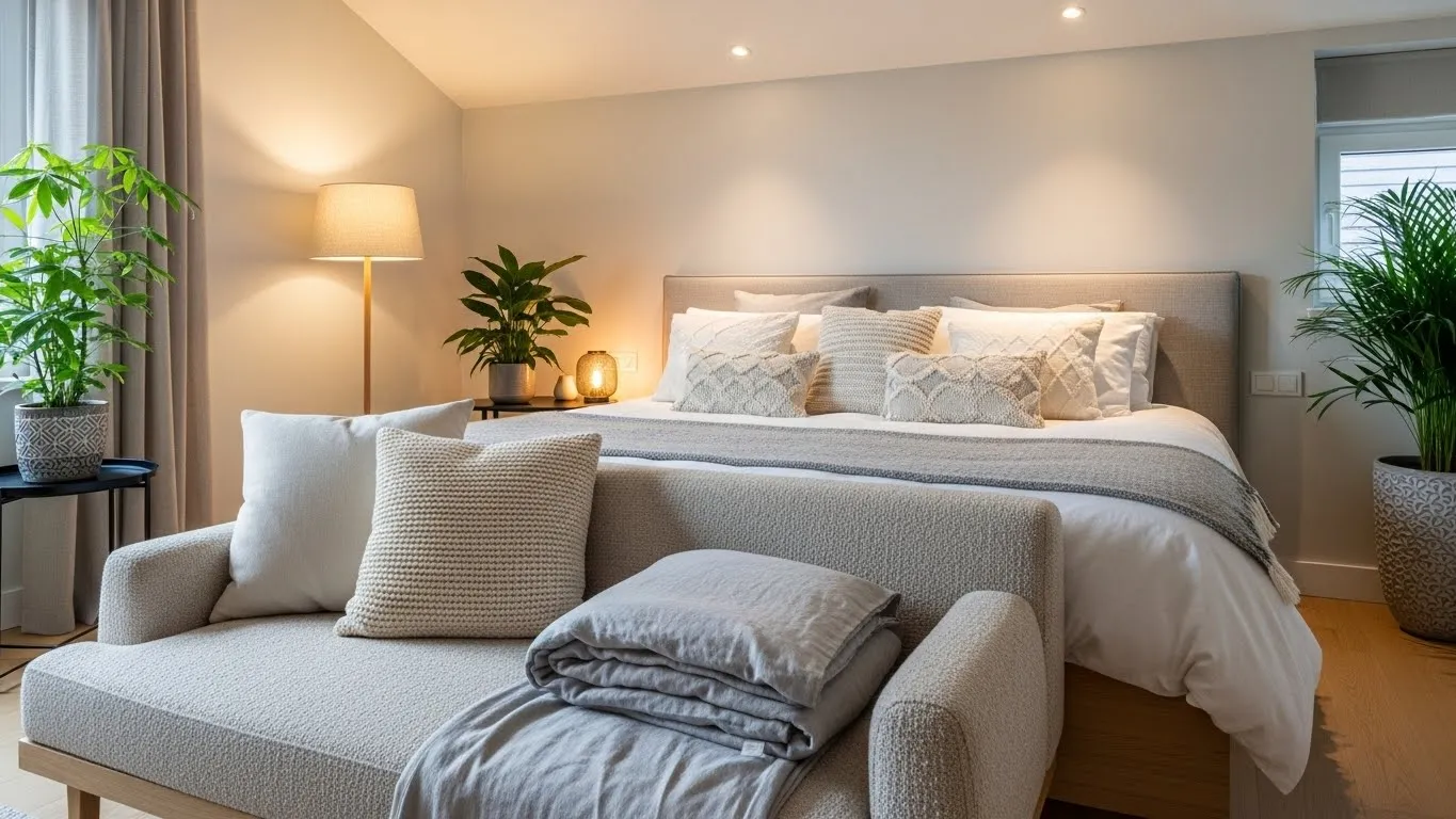 Bedroom with couch ideas featuring a cozy and stylish seating area