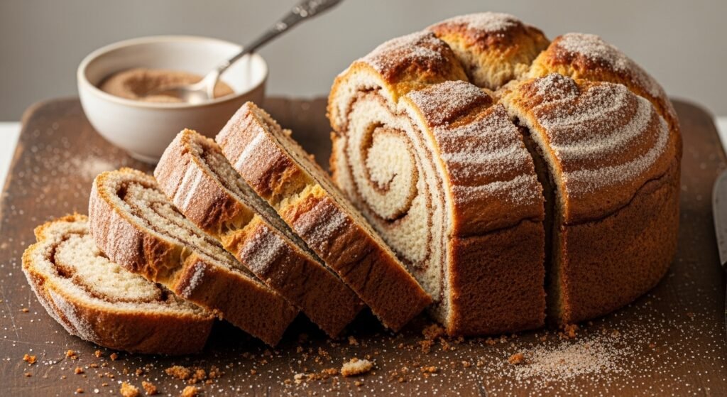 Traditional Amish Friendship Bread sliced and ready to serve