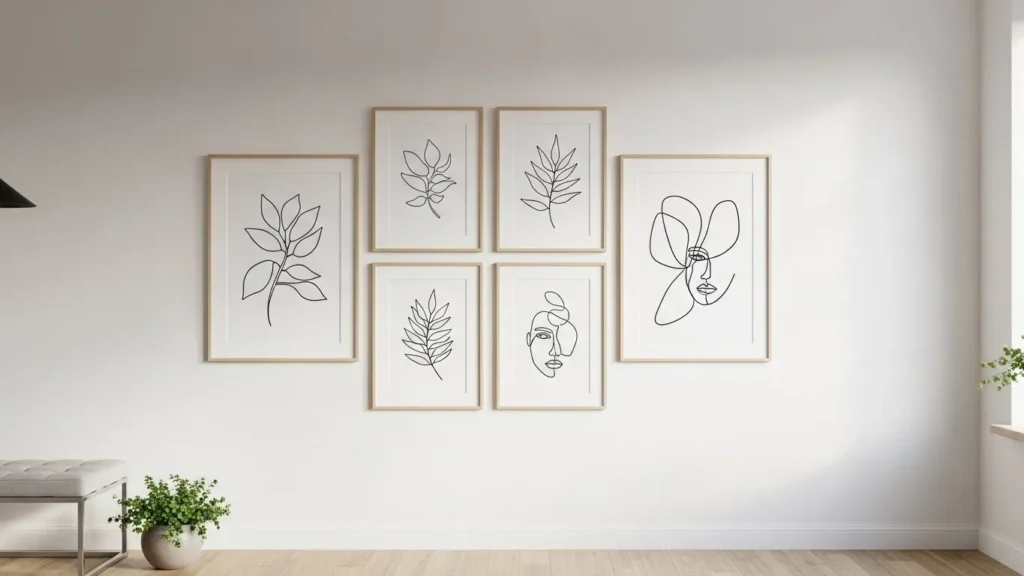 Minimal line art aesthetic wall decor ideas