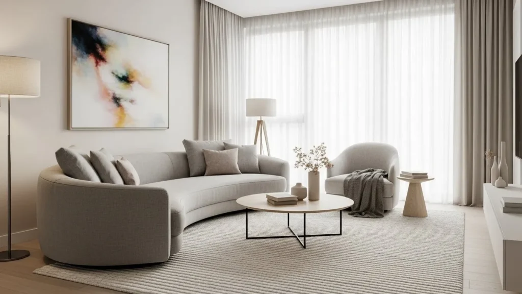 Curved furniture home interior design trend