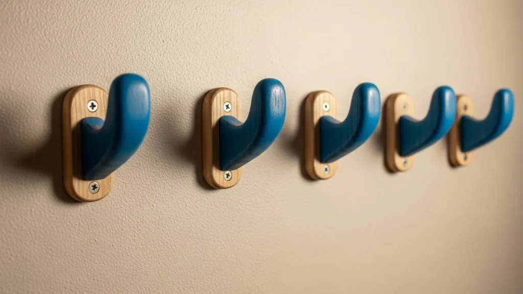 Blue wall hooks DIY decor