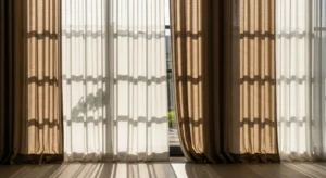 Soft layered curtains in cozy teen bedroom