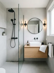 Matte black bathroom fixtures modern design